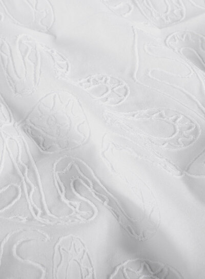 white - tone on tone - embroidery cotton