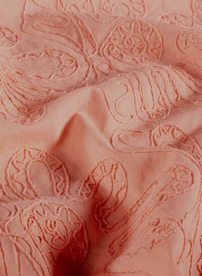 licht koraal - ton sur ton - embroidery katoen