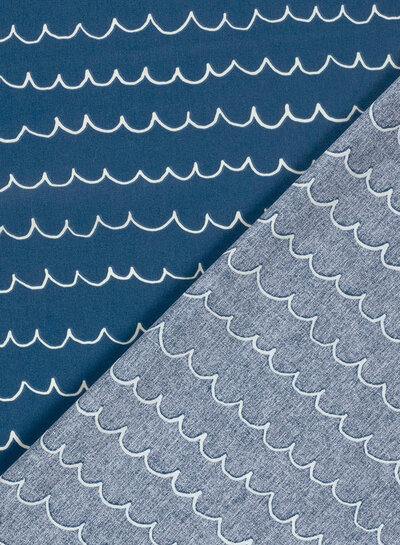 blauw waves - katoen