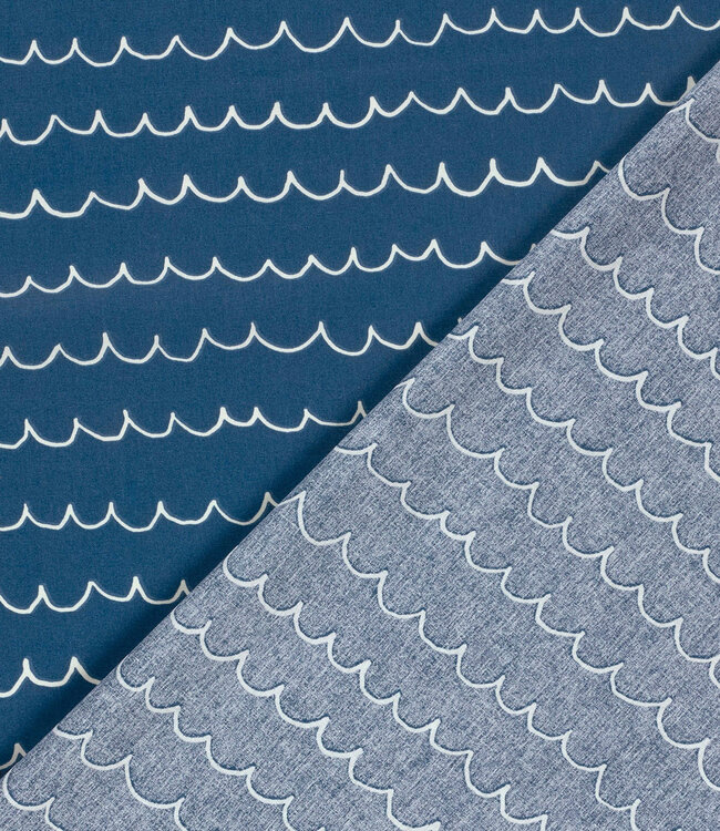 blauw waves - katoen
