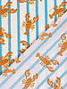 blue stripes with lobster - cotton