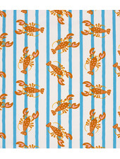 blue stripes with lobster - cotton