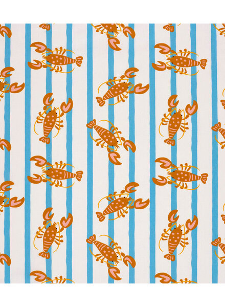 blue stripes with lobster - cotton