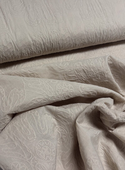 zand  - ton sur ton - embroidery katoen