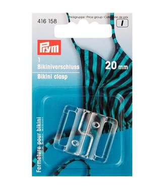 Prym Bikini- en ceintuursluiting haak 20 mm transparant