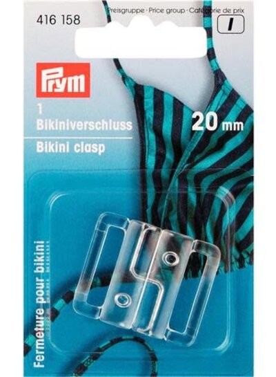 Prym Bikini and belt closure hook 20 mm transparent