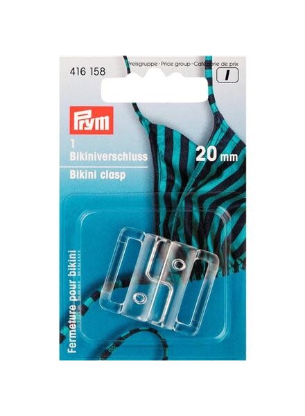 Prym Bikini- en ceintuursluiting haak 15 mm transparant