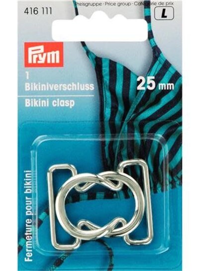 Prym Bikini and belt closure loop shape 25 mm silver colored