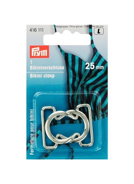 Prym Bikini- en ceintuursluiting lusvorm 25 mm zilverkleurig