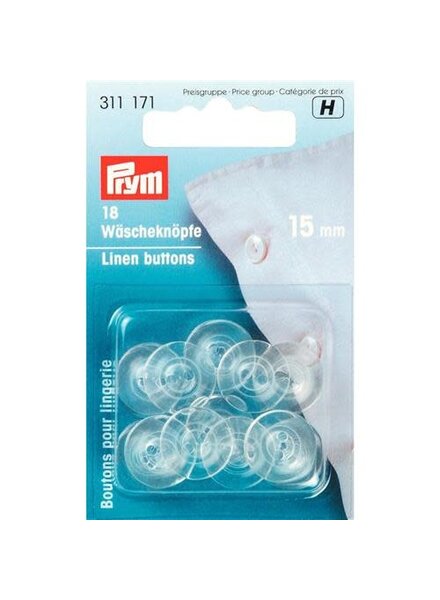 Prym 18 linen buttons - diameter 15mm