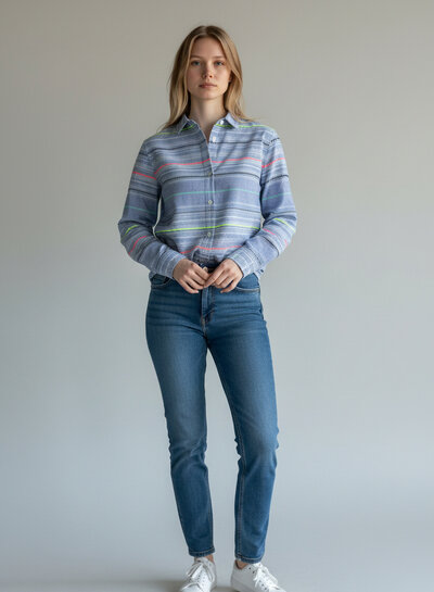 neon stripes - soft, flowing cotton