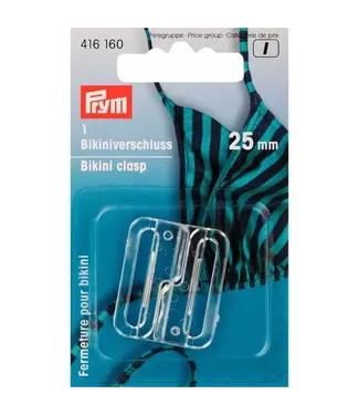 Prym Bikini and belt closure hook 25 mm transparent