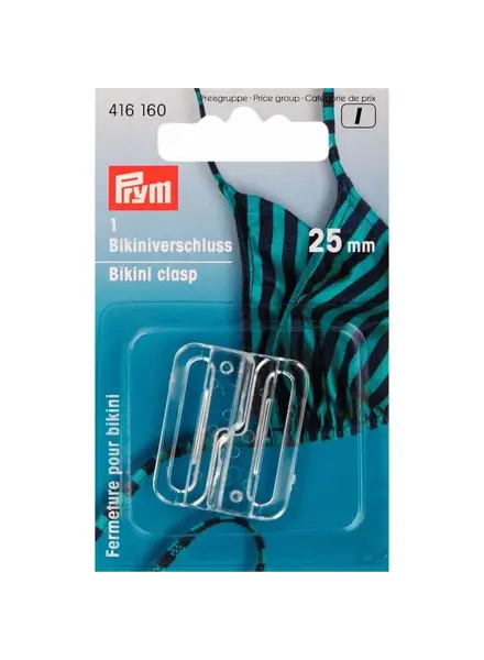 Prym Bikini and belt closure hook 25 mm transparent