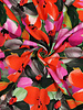 fuchsia oranje bloemen op groen - lenzing ecovero viscose