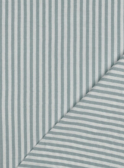mint blue stripes - tetra double gauze