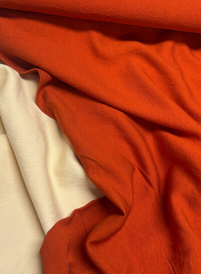 A la Ville rust - beautifully woven linen-look rayon