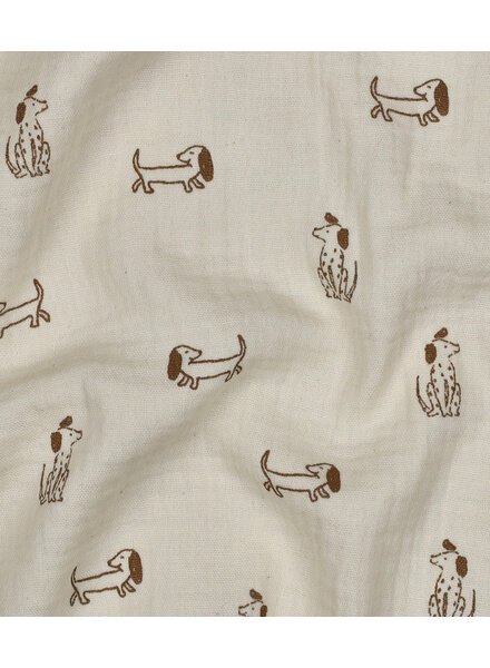 taupe dogs - tetra / double gauze