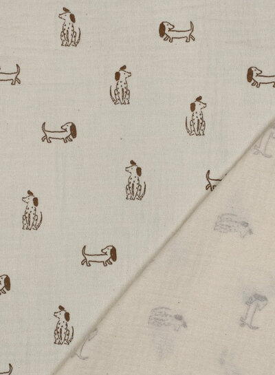 taupe hondjes - tetra / double gauze