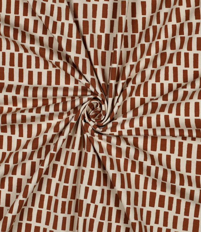 cognac streepjes - GOTS tricot