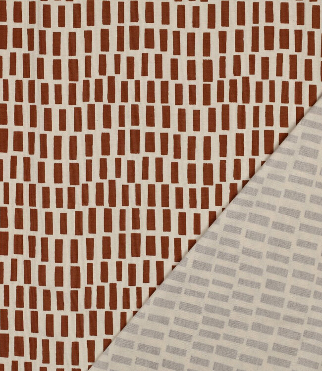 cognac streepjes - GOTS tricot