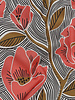 coral flowers - cotton voile