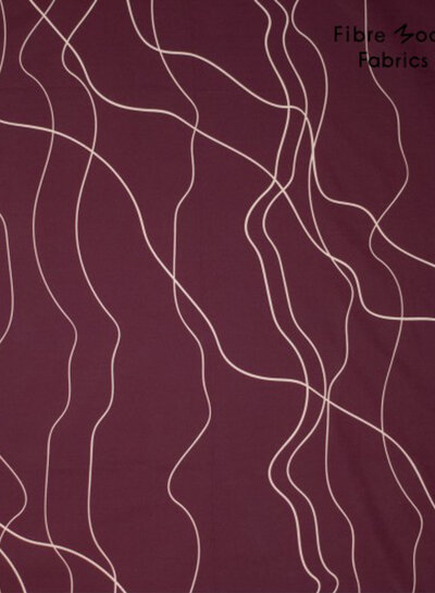 Fibremood burgundy lines - popline katoen
