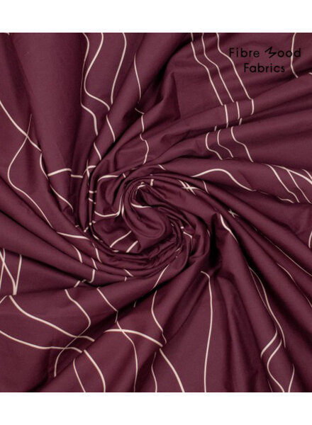 Fibremood burgundy lines - popline katoen