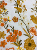 Madeline Embroidery floral border with 3D flower orange/camel on white poplin
