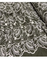 Madeline khaki - prachtige broderie optie geschulpte rand