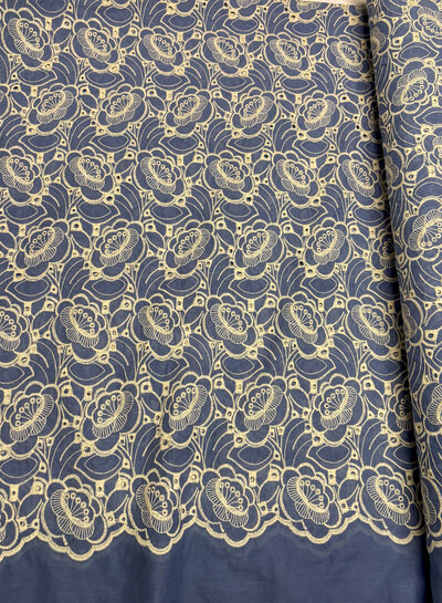 Madeline light blue - beautiful embroidery option scalloped edge