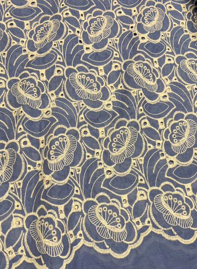 Madeline light blue - beautiful embroidery option scalloped edge