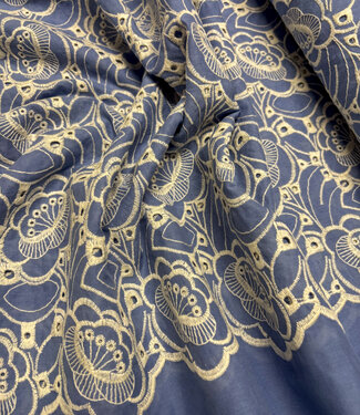 Madeline light blue - beautiful embroidery option scalloped edge