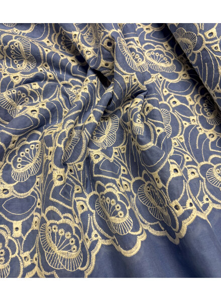 Madeline light blue - beautiful embroidery option scalloped edge
