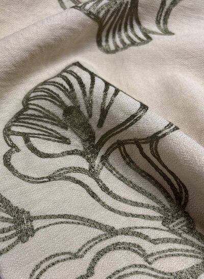 Madeline khaki geborduurde bloem - rayon viscose