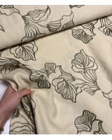 Madeline khaki geborduurde bloem - rayon viscose