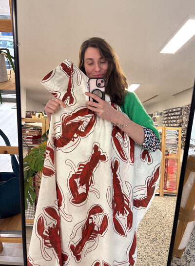 Madeline lobster - viscose with linen look