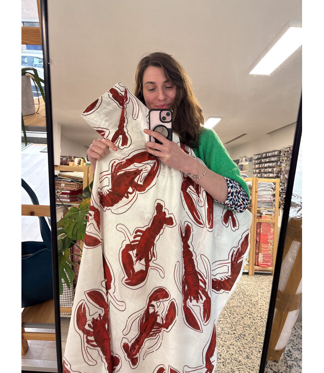 Madeline lobster - viscose met linnen look