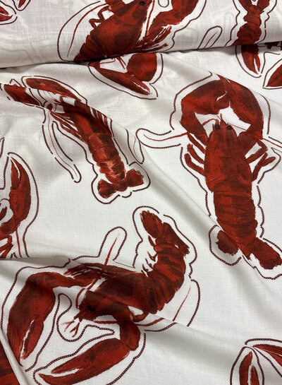 Madeline lobster - viscose met linnen look