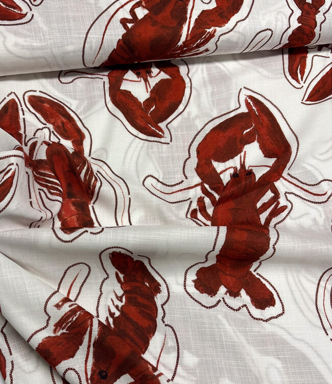 Madeline lobster - viscose met linnen look