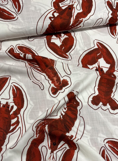 Madeline lobster - viscose met linnen look