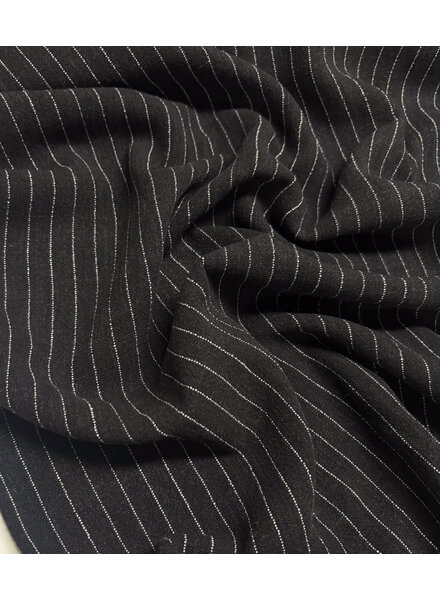 black with pinstripe - beautiful rayon linen blend