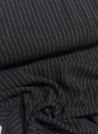 black with pinstripe - beautiful rayon linen blend