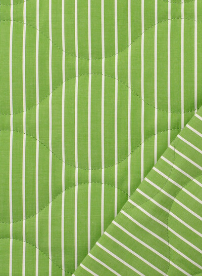 fresh green waves - matelass fabric stepper puffer double face