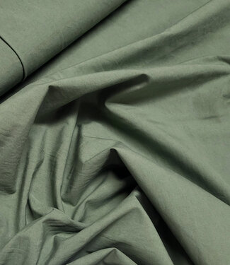 olive green stonewashed/papertouch poplin cotton