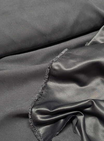 gray - softly flowing coat fabric - peach touch