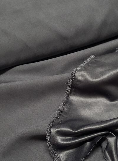 gray - softly flowing coat fabric - peach touch