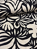 black flowers - linen rayon blend