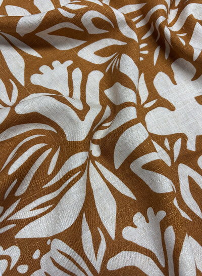 camel flowers - linnen rayon blend