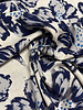 painted flowers blauw  - linnen rayon blend