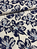 painted flowers blue - linen. Rayon blend